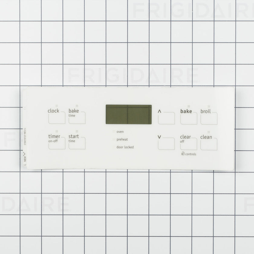 Frigidaire 316419137 White Oven Range Touchpad Overlay