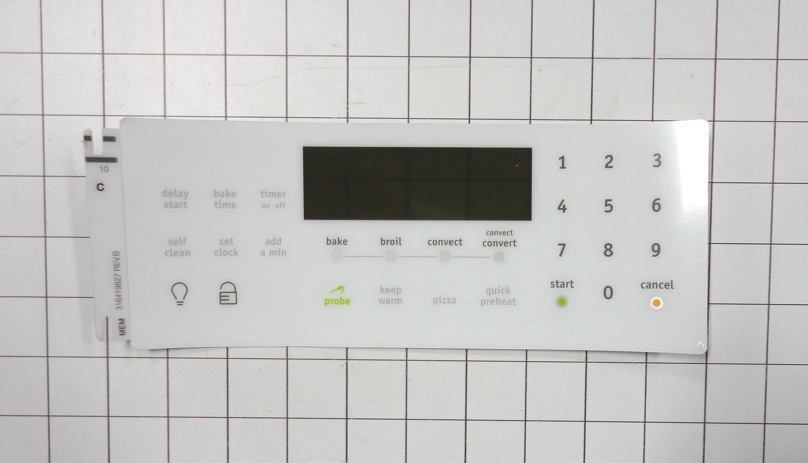 Frigidaire 316419827 White Clock Overlay for ES540 Oven Range