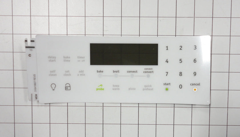 Frigidaire 316419827 White Clock Overlay for ES540 Oven Range
