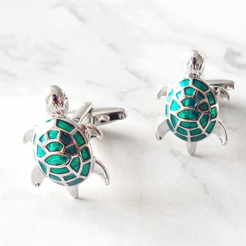 Men's Enamel Turtle Cufflinks – Copper Electroplated Animal Cufflinks | Canada & USA