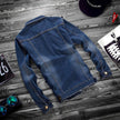 Fashion lapel men's denim jacket jacket men casual Jeans