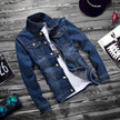 Fashion lapel men's denim jacket jacket men casual Jeans