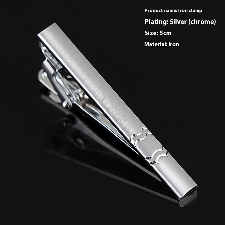Men's Silver Electroplated Tie Clip – 25 Line Pattern Styles, 5cm Flat Head Business Tie Bar | Canada & USA