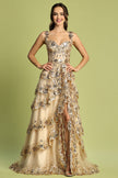 TIERED RUFFLE A LINE DRESS