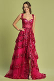 TIERED RUFFLE A LINE DRESS