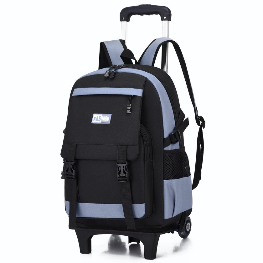 Kids Large Capacity Trolley School Backpack with Wheels – Primary School Pull Rod Bag