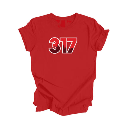 317 Indianapolis Indiana USA Area Code City Skyline Gift - Unisex T-Shirt - Inspired X