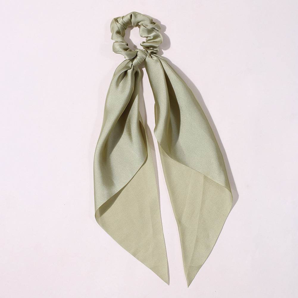 Cute Hair Silk Bow Scrunchie Vintage Satin Scarf Scrunchie