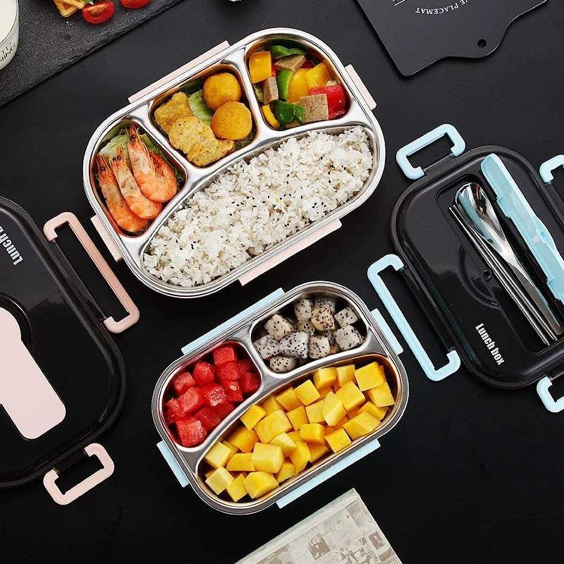 Stainless Steel Insulated Kids Bento Lunch Box with Cutlery