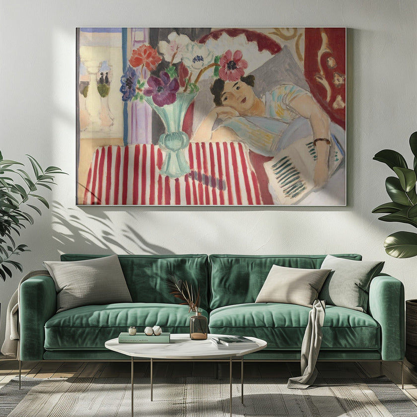 Wall art Femme Et Anémones