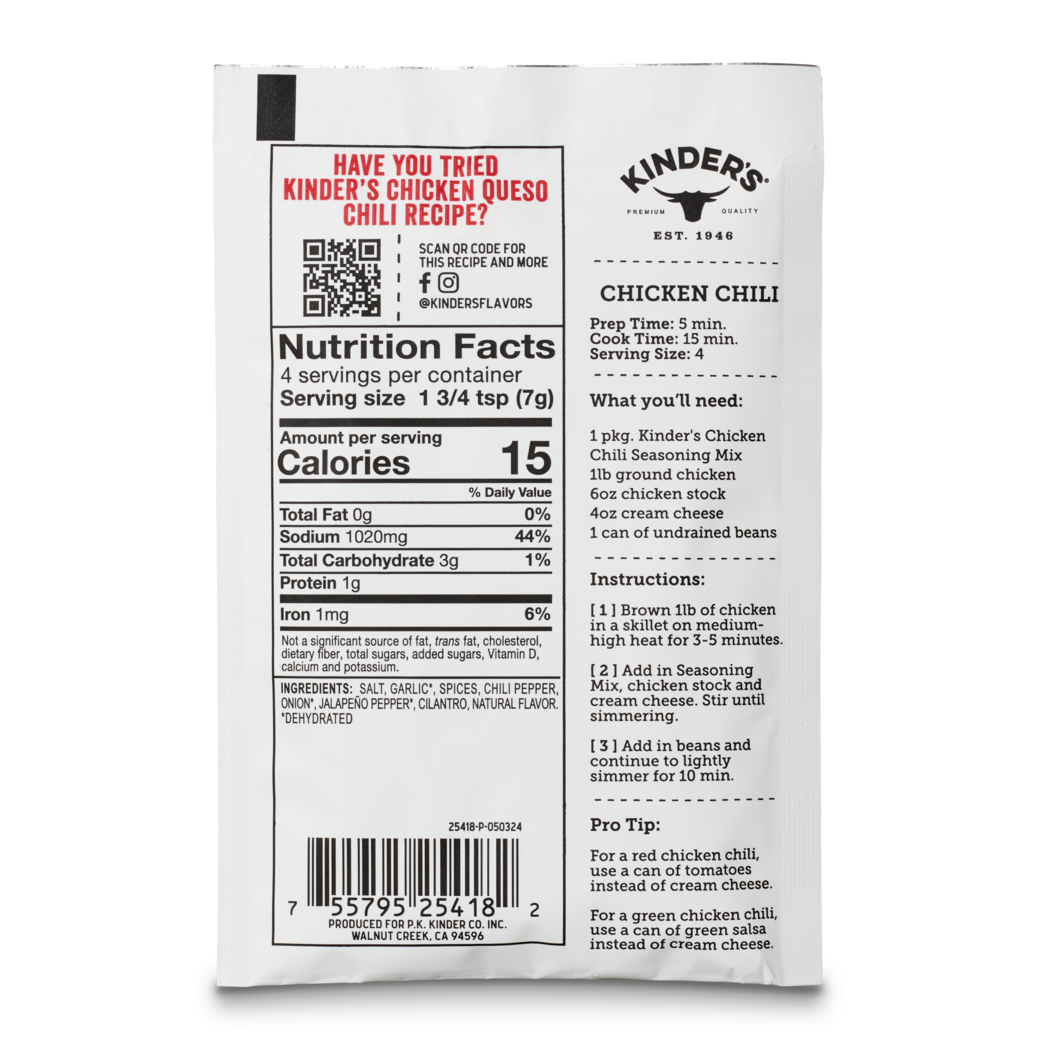 Kinder's Chicken Chili Seasoning