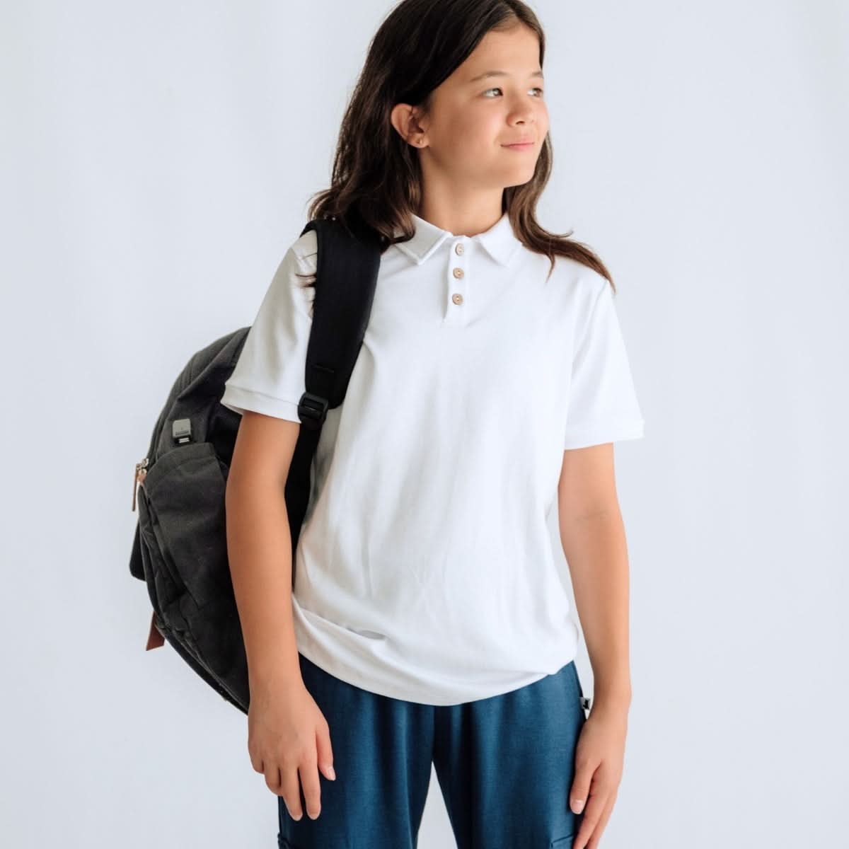 Youth Bamboo Polo Shirt | Navy