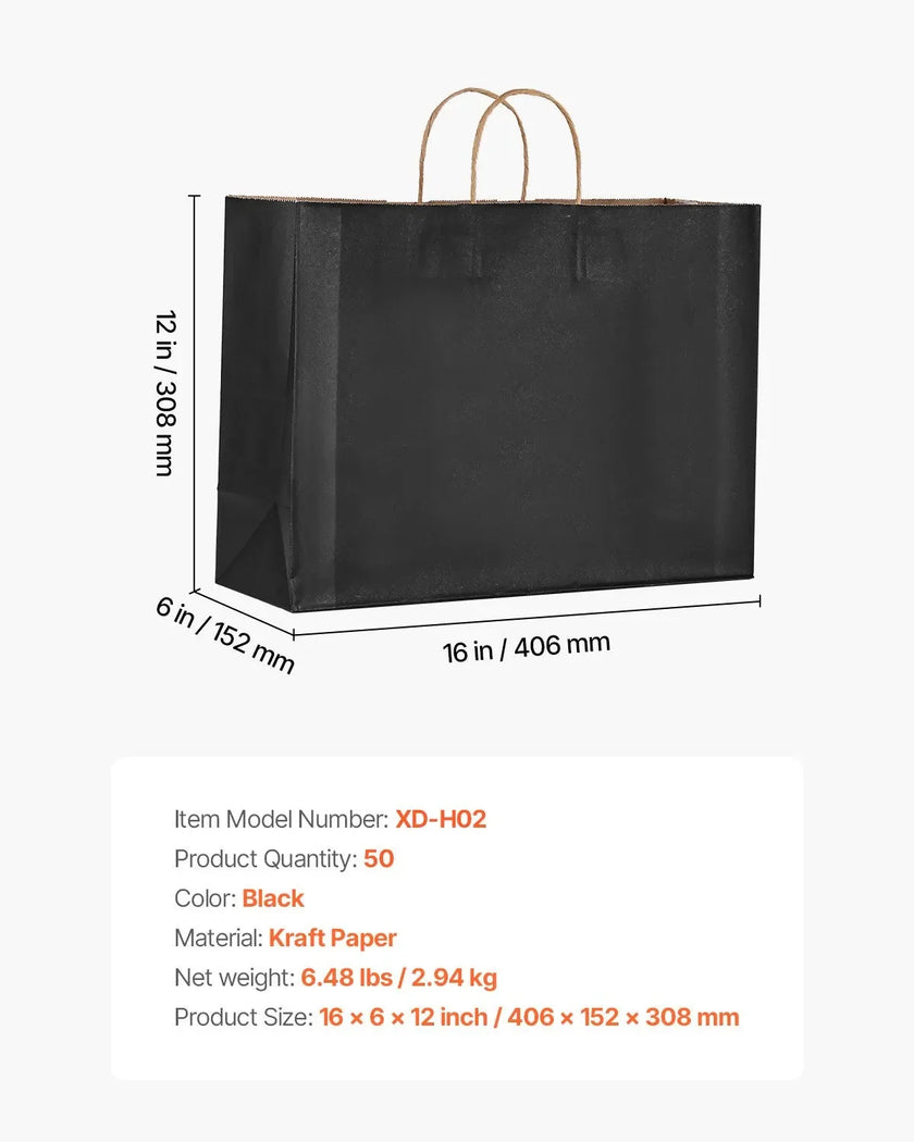 VEVOR Kraft Paper Bags with Handles  Large Eco-Friendly Bags