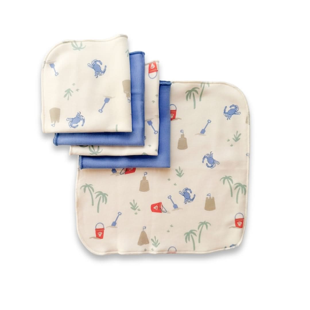 Bamboo Baby Washcloths (Pack Of 5) | Saltwater Floral