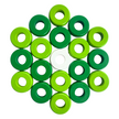 32 Green and Lime Green Carrom / Pichenotte / Croquignole Rings - (Green / Lime Green / Natural / Black / White) - Anneaux De Pichenottes - Game Accessories / Accessoires De Jeu