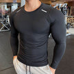 Muscle Fitted Elastic Long sleeve Running Workout Gym T-shirt for men