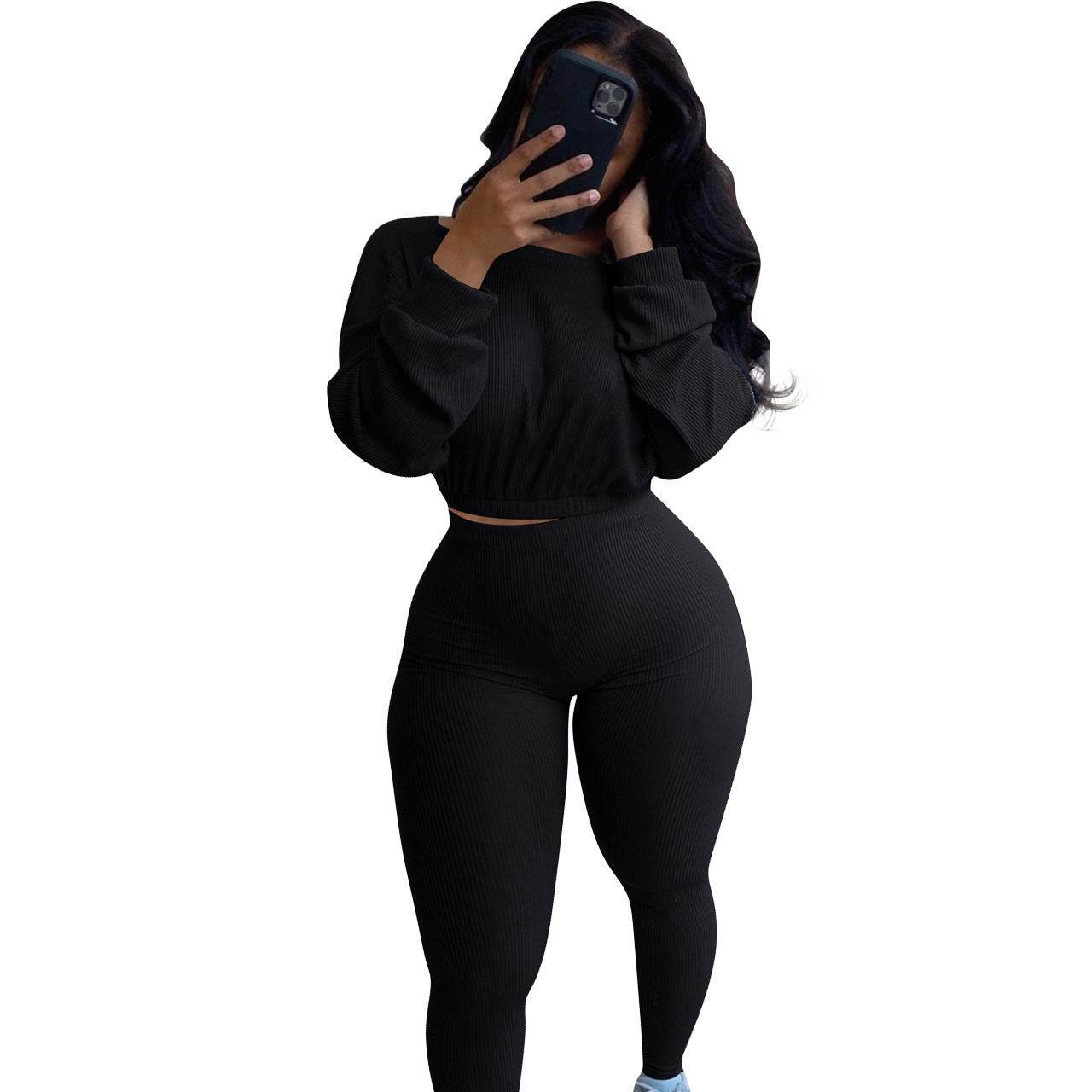 Ladies Autumn 2pcs Athleisure wear Outfit set
