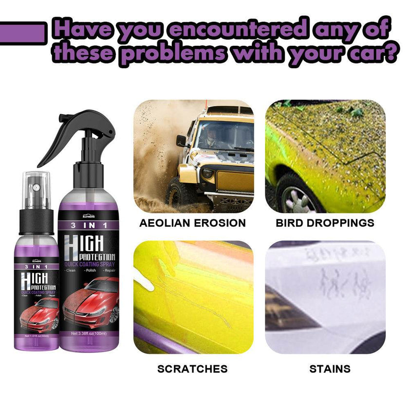RAYHONG 3-in-1 High Protection Car Coating Spray - TikTok-Trending DIY Paint Protection - Quick Color Change, Cleaning & Shine - Universal For All Vehicles