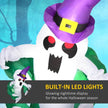Outsunny 4ft Inflatable Halloween Decoration, Lighted Window Sticker Ghost In Hat, Blow Up Outdoor LED Yard Display, Waterproof