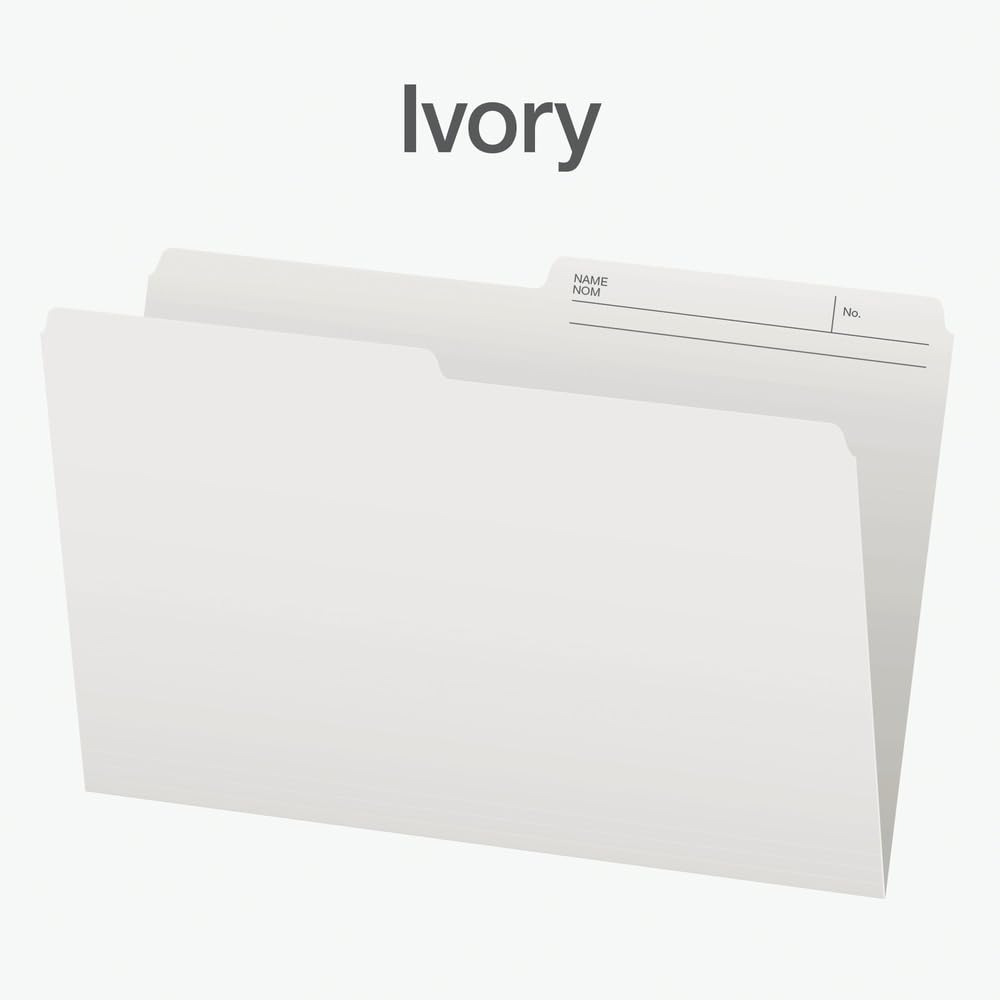 Pendaflex File Folders - Ivory/White Colour File Organizers, 1/2 Cut Tab, Legal Size, Durable Paper Stock, 100/Box, Ideal for Office, Home, and School Organization 🍁 All In One Marketplace Canada