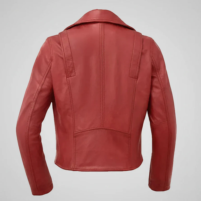 Women’s Lightweight Leather Fashion Jacket | Soft Naked Cowhide Casual Moto Style