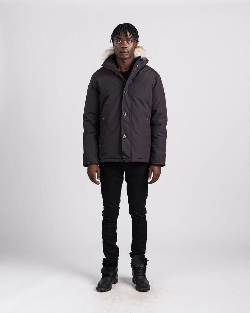 Outdoor Survival Canada Men's Nyik -40 Down Parka, Orca Black, Small - ON DISPLAY