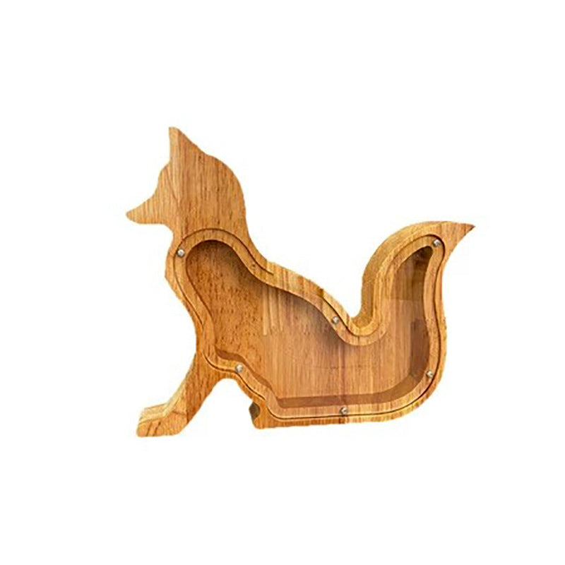 Wooden Animal & Alphabet Piggy Bank – Kids Holiday Gift, A–Z & Animal Styles