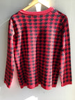 Vintage Red & Black Houndstooth Cardigan