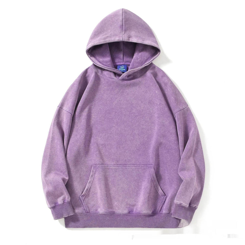 Unisex Teen Waxed Washed Distressed Hoodie Sweatshirt Pullover top