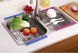 Folding Kitchen Drain Sink Rack Stainless Steel sink caddies