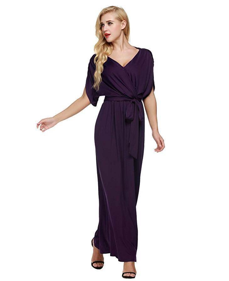 4XL Big Size Dress Elegant Women Long wrap Dresses Summer Dresses
