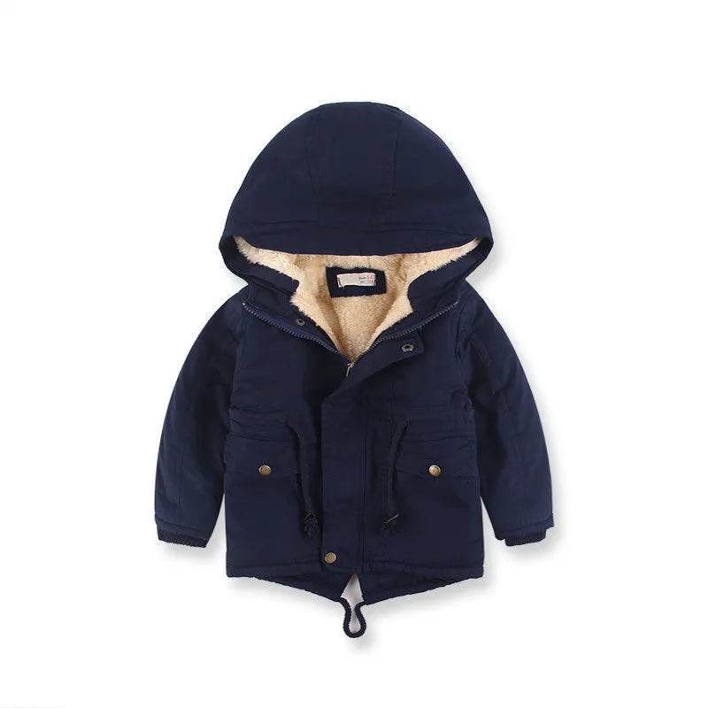 Children Cashmere Hoodie Windproof Winter jacket kids