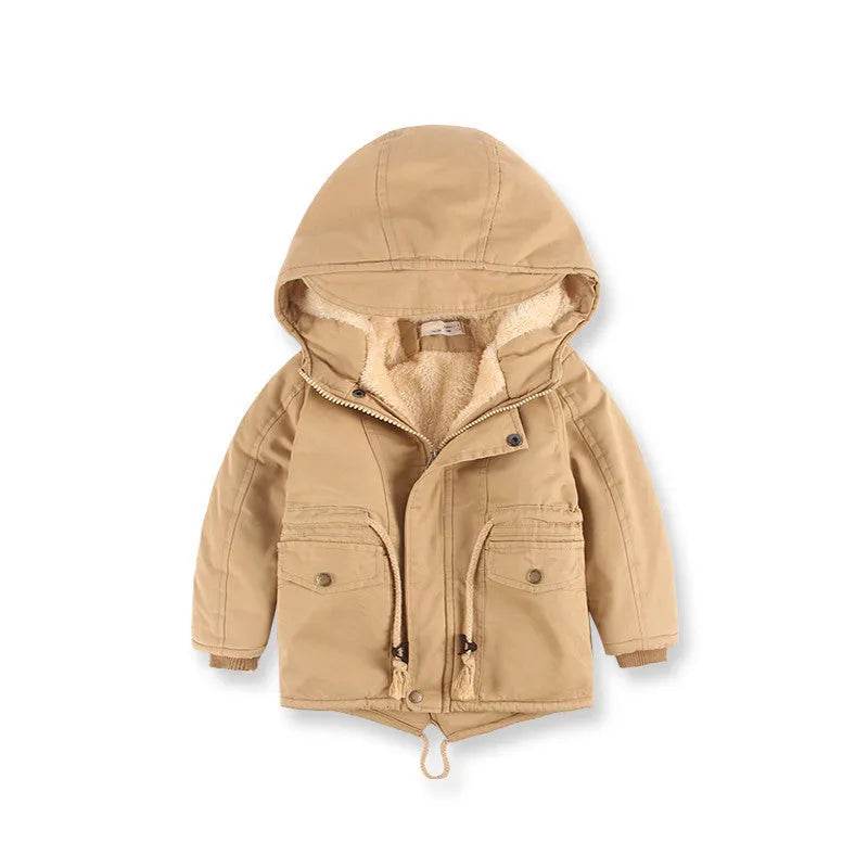 Children Cashmere Hoodie Windproof Winter jacket kids