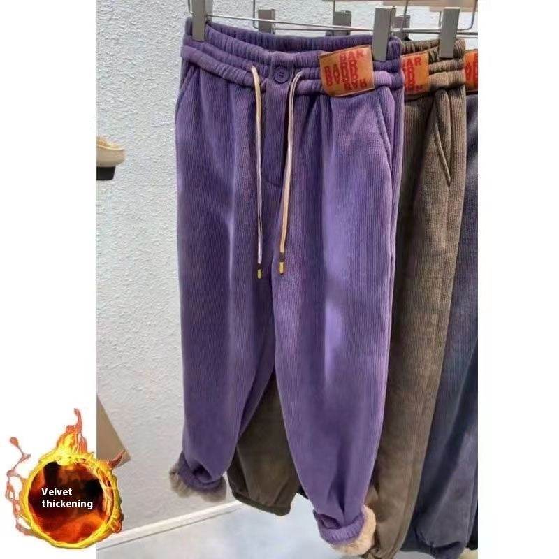 Leisure Trousers – Cotton Thick Flannel Sports Pants for Women