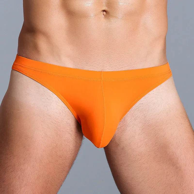Low Waist Ice silk Elastic men's briefs underwear pant for men