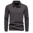 Fashion Plain Lapel Long-sleeved Polo Shirt Men's Casual Autumn Polo sweatshirt