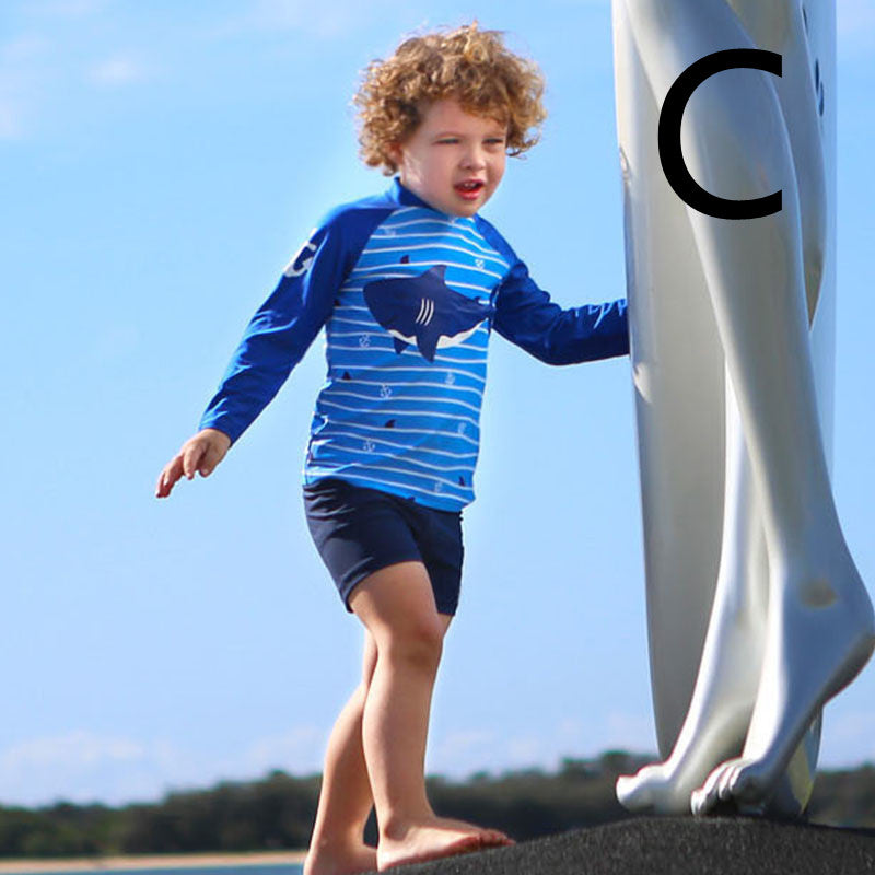 Boys Split Quick-Dry Swimsuit | Kids Two-Piece Polyester Swimwear Canada