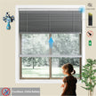 Double Layer Electric Honeycomb Curtain with Solar Charging & 15-Channel Remote, Motorized Blackout Blinds