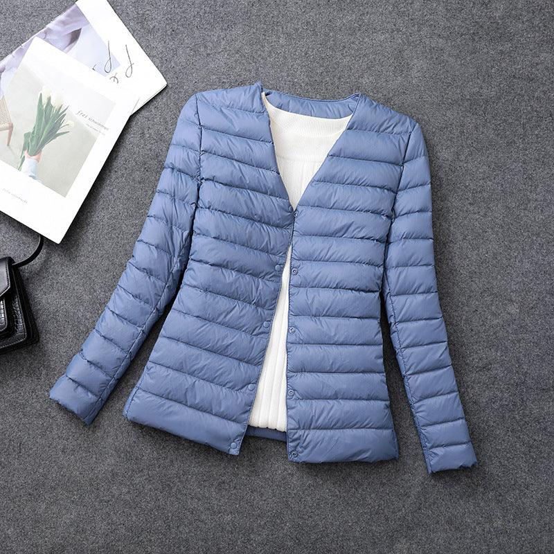 Women's Lightweight Short Inner-wear Round-neck Thermal Jacket