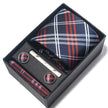 Men's Jacquard Woven Formal Tie Set – Rayon Arrow Necktie with Handkerchief, Tie Clip & Cufflinks | Canada & USA