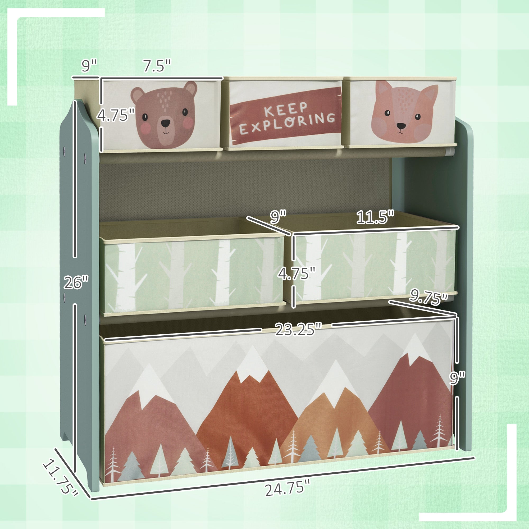 Kids Toy Organizer with 6 Storage Bins, 25