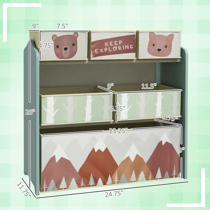 Kids Toy Organizer with 6 Storage Bins, 25