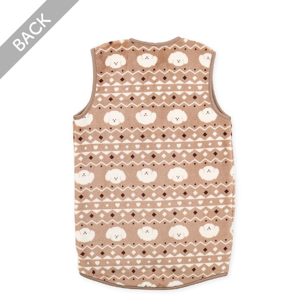 西松屋 ELFINDOLL マイクロフリース裏ボアロングポンチョ（ノルディック・いぬ） 正規品