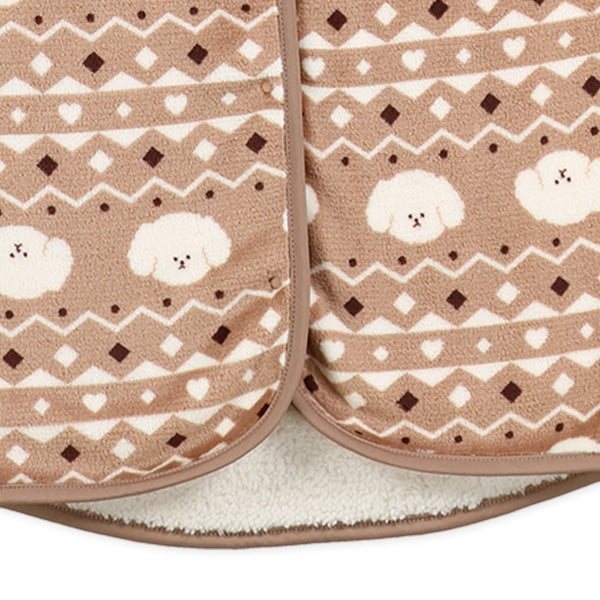 西松屋 ELFINDOLL マイクロフリース裏ボアロングポンチョ（ノルディック・いぬ） 正規品