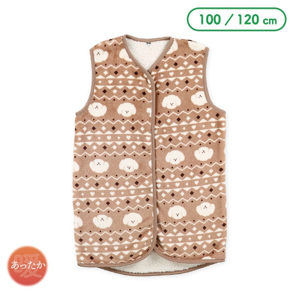 西松屋 ELFINDOLL マイクロフリース裏ボアロングポンチョ（ノルディック・いぬ） 正規品