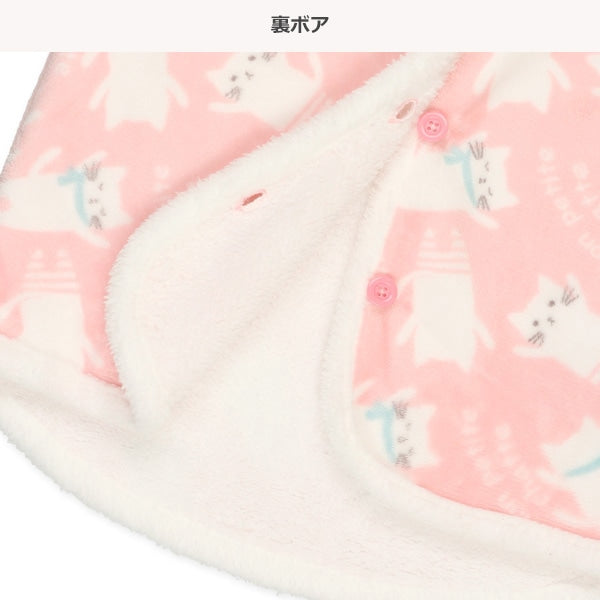 西松屋 ELFINDOLL マイクロフリース裏ボアロングポンチョ（ねこ） 正規品