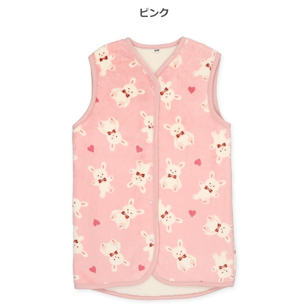 西松屋 ELFINDOLL マイクロフリース裏ボアロングポンチョ（うさぎ） 正規品