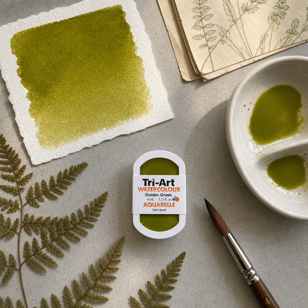 Tri-Art Water Colours - Golden Green