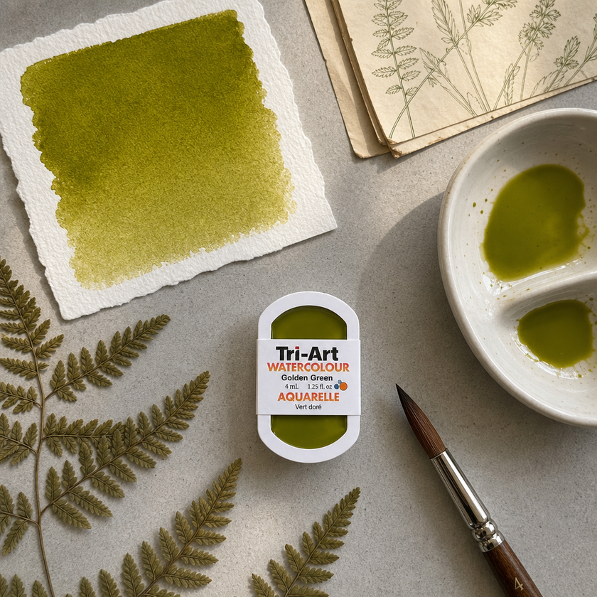 Tri-Art Water Colours - Golden Green