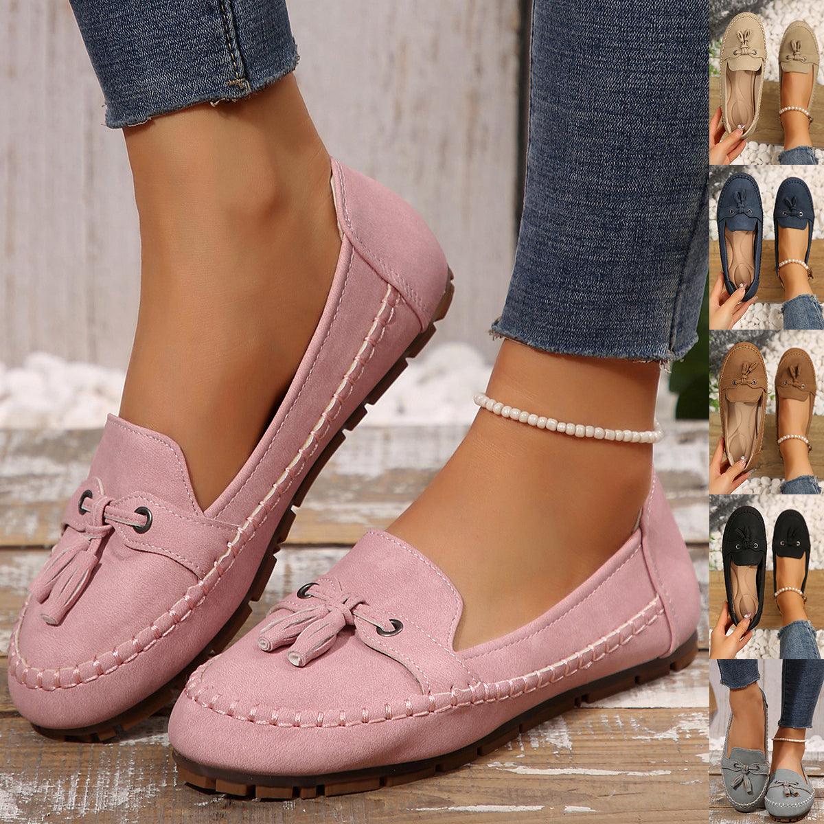 Women's Round Toe Loafers – Non-Slip Soft Comfortable Flat Shoes